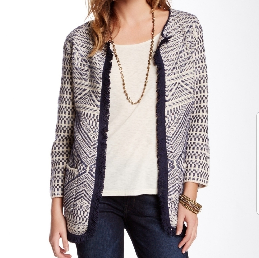 Lucky Brand fringe sweater cardigan